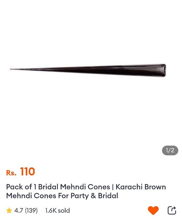 Karachi Special Bridal Mehndi Cones , Heena Dipper Wholesale rate 7