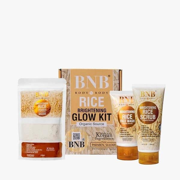 3 in 1 Skincare Bundle: Rice Face Wash, Scrub & Mask - 3 Pcs 2