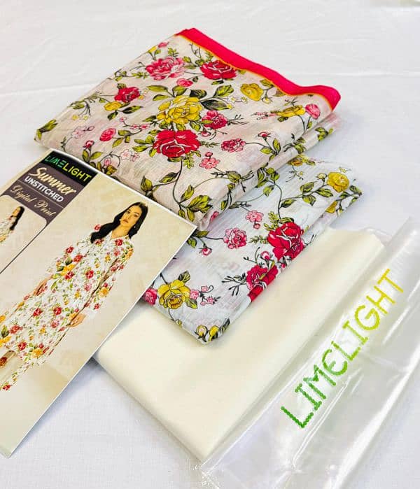 Limelight  Original 3pc Printed Lawn Collection   Fabric Lawn 5