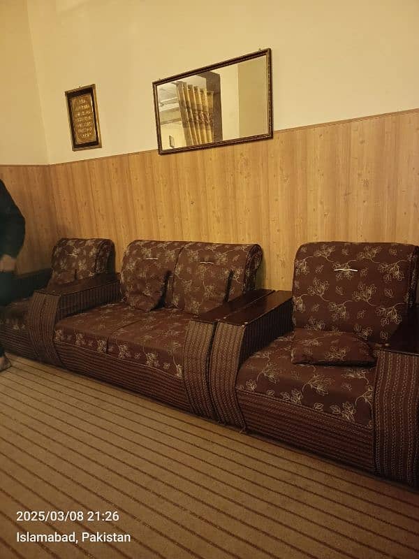 7 seater solid sofa set - good condition 1