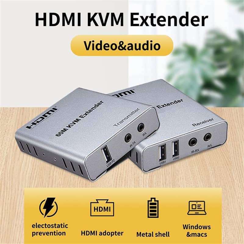 HDMI KVM 60M 1080P 60Hz,Support IR Control, USB Keyboard Mouse 0