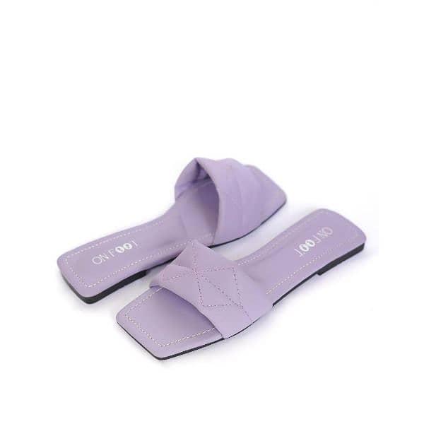 Trendy Lilac Quilted Flat Slides – Stylish & Comfy Sandals for Women 2