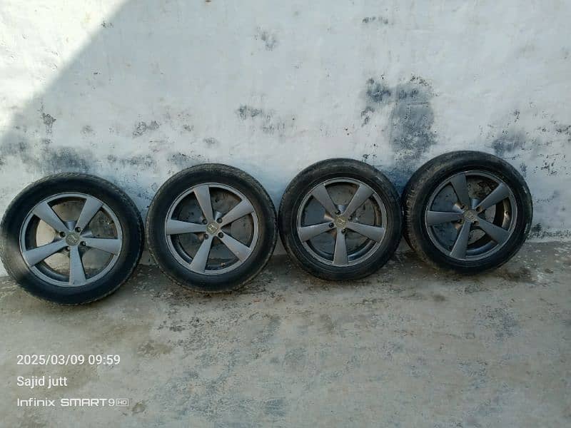 16 inch Rim and Tyre used  205/55R16 2 Yokohama And 2 215/R16 BG luxo 4