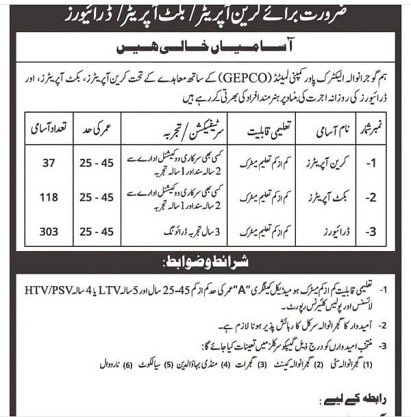 Hiring New Driver for Gepco. For Gujrat City 0