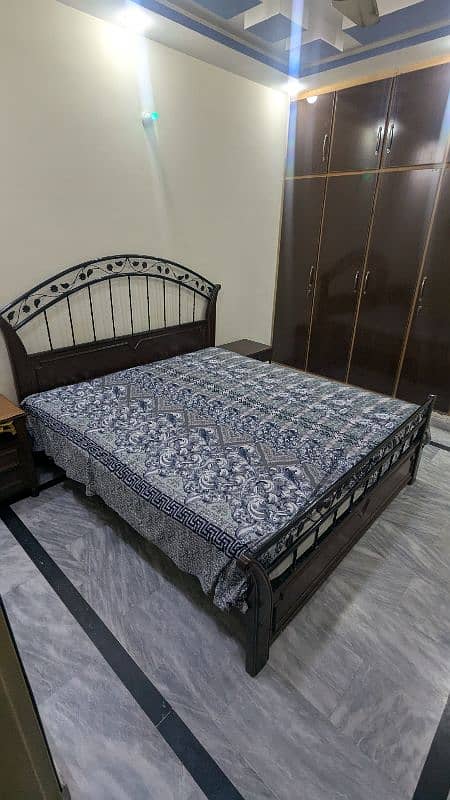 Solid wood and iron king bed 4