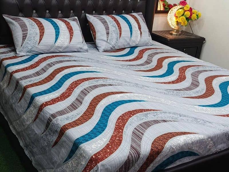 Multicolor Printed Bed sheets, 3pc 1