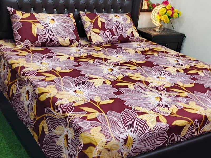 Multicolor Printed Bed sheets, 3pc 4