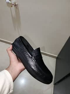 Logo leather loafers