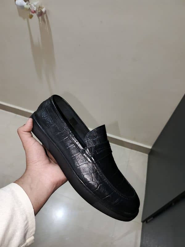 Logo leather loafers 0