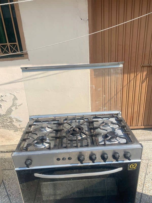 "4 Burner Gas Stove with Oven – Achhi Condition, Behtareen Price!" 0