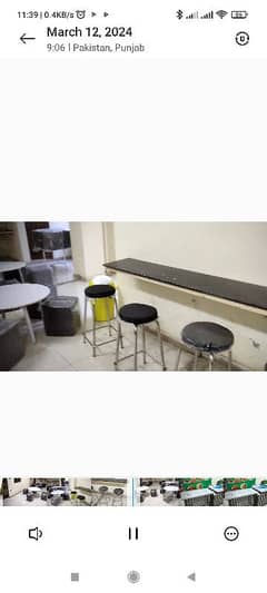 leather stools. long stools and office table for sale condition 9/10.