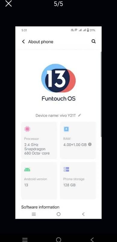 Vivo Y21 T (4+1/128) very good condition. . . 03324160727. . 1