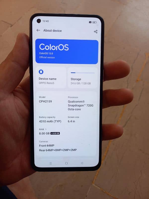 Oppo Reno 5 8+8/128 PTA Approved 1