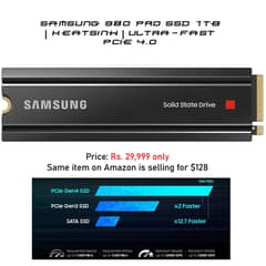 Samsung 980 PRO SSD 1tb | Heatsink | Ultra-Fast PCIe 4.0 (~7GB/s) NVMe