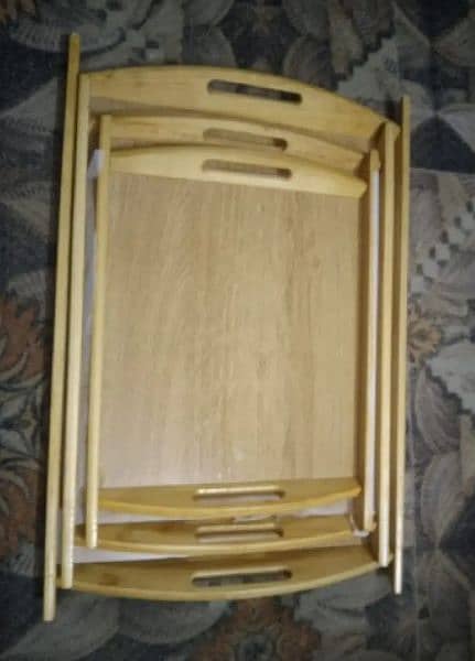 3pc Wooden Tray Set 3