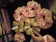 Girls scrunchies in different colors