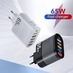 65W 6 Ports Usb Charger for Iphone Pd65W Fast Charge Charger Type C