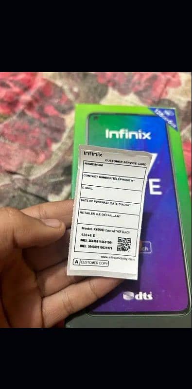 Infinix note 7 6/128 dual sim pta approved with original box and cover 1