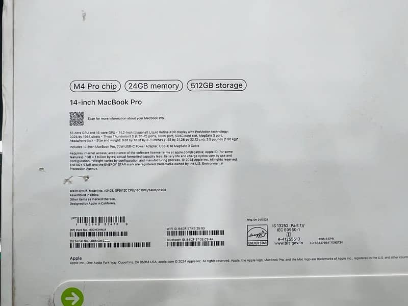 Macbook Pro 14inch M4 Pro Chip 24/512GB Brand New Non Active 1