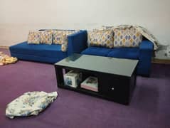 5 seater L-Shaped Sofa Set with Centre Table and Cusions