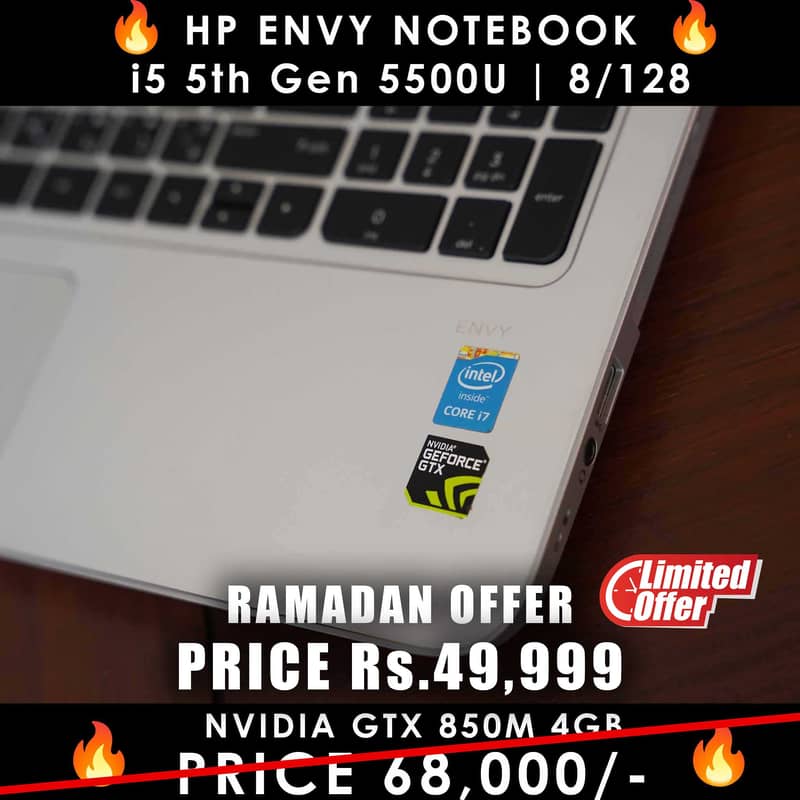 HP ENVY NoteBook | 5th Gen Core i7 | 8GB DDR3 RAM | 128GB SSD 1