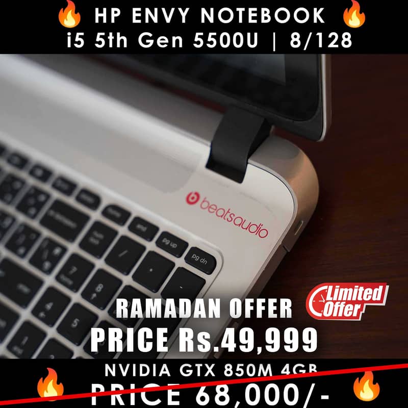 HP ENVY NoteBook | 5th Gen Core i7 | 8GB DDR3 RAM | 128GB SSD 3