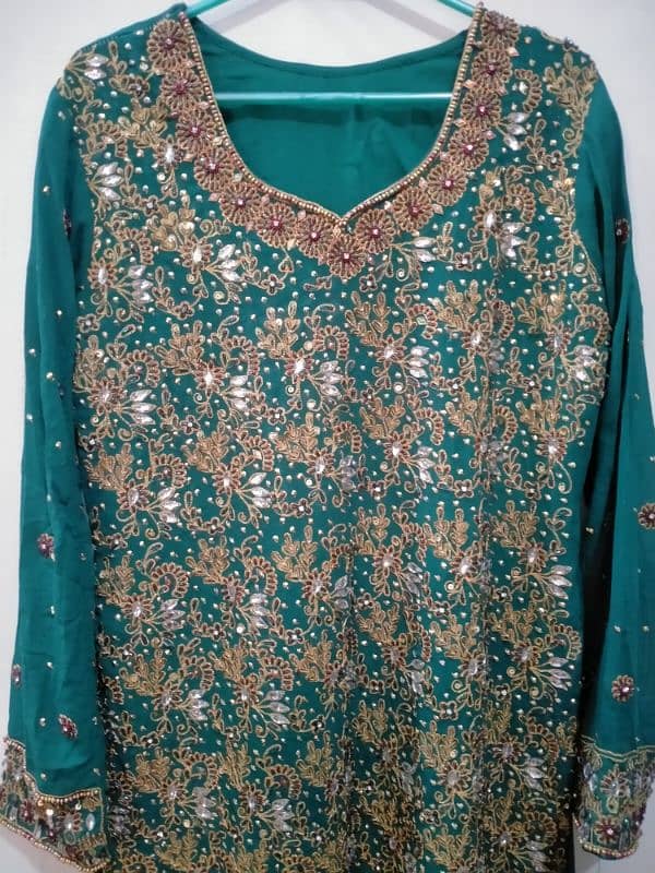 Fully Embroidered Green Suit 4