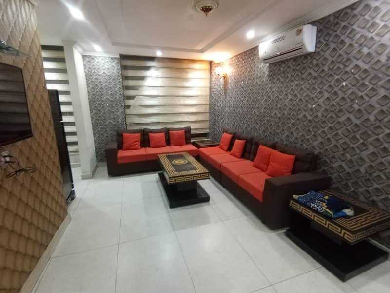 FOR RENT VERY REASONABLE PRICE 2 BED ROOM FULL FURNISHED APARTMENT IN SECTOR C BAHRIA TOWN LAHORE 0