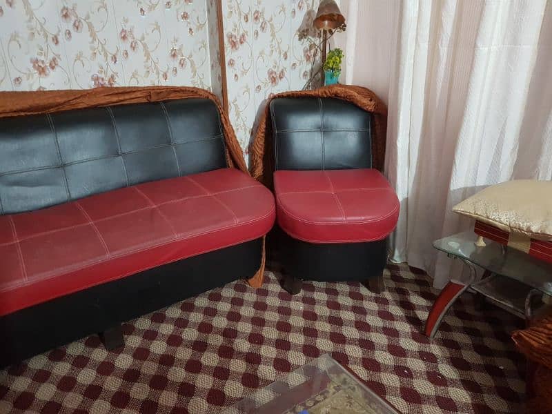 red sofa set 1