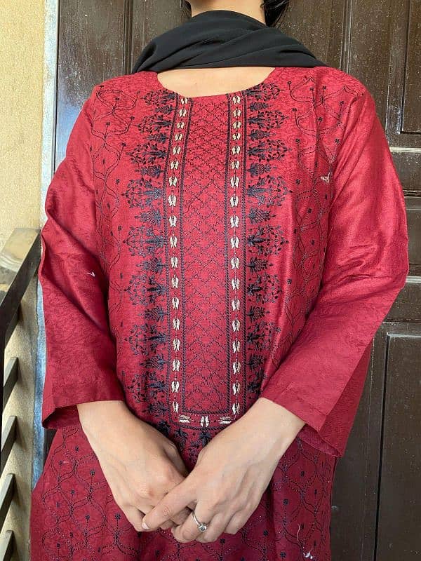 Eid Collection cotton two piece good quality stuff embroidery work 8