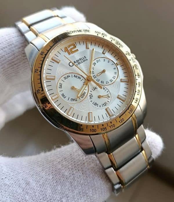 Bulova Caravelle Silver/Gold Tone Watch. Ref-45C001 5