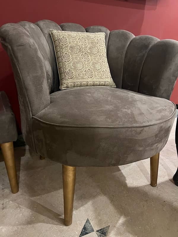 Beige Brown single seats with coffee table 4