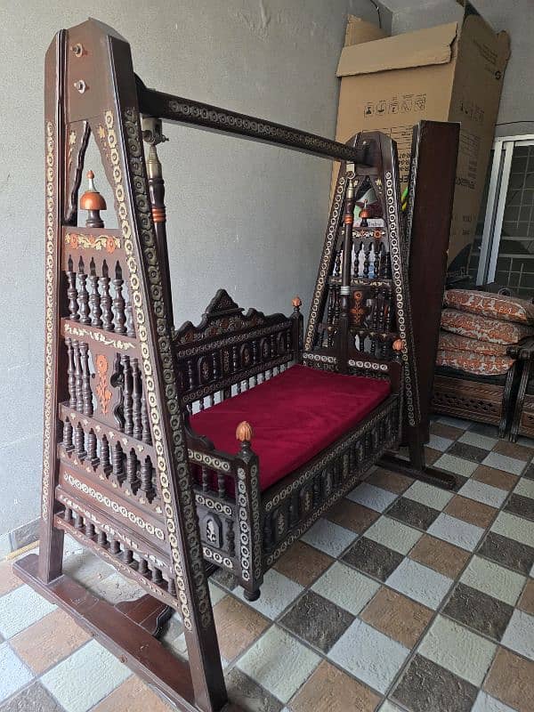 wooden Jhula + Sofa set + 3 table 6