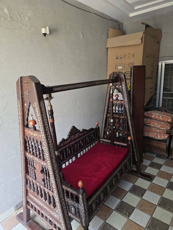 wooden Jhula + Sofa set + 3 table 7