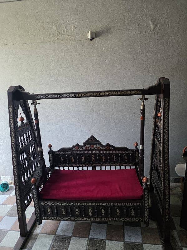 wooden Jhula + Sofa set + 3 table 8