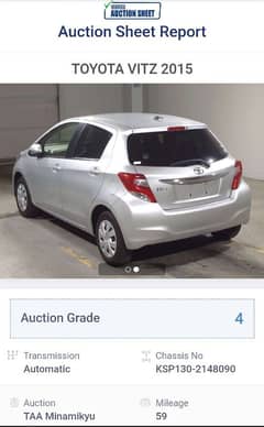 Toyota Vitz 2015 Silver 4 Grade