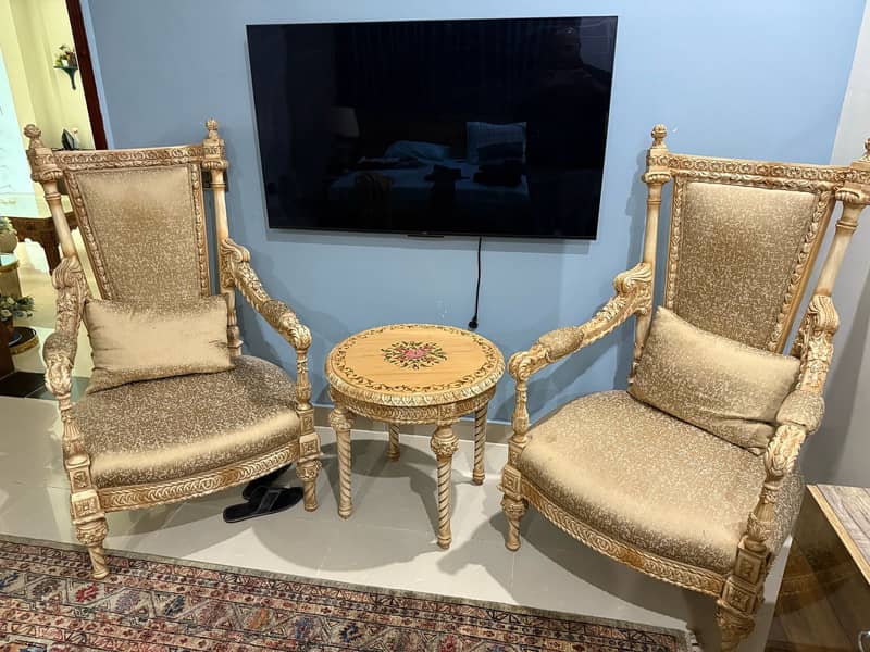 Chalk finish Antique look Bed Room Chairs 2