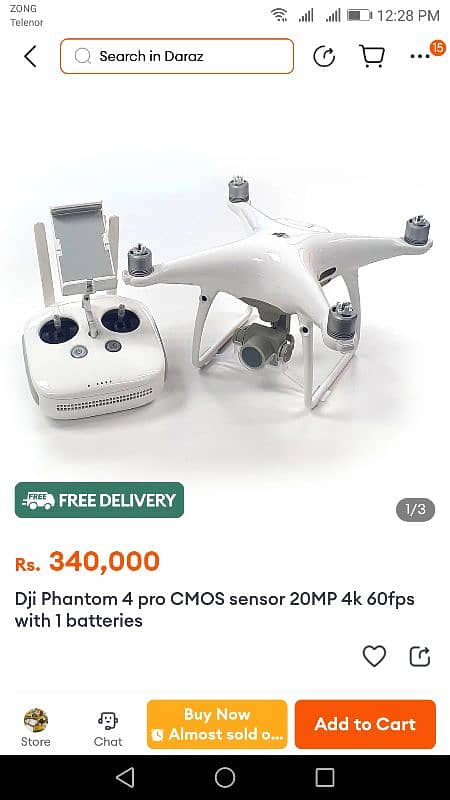 DJI PHANTOM 4 PRO DRONE WITH 2 BATTERIES urgent sale exchange possible 1