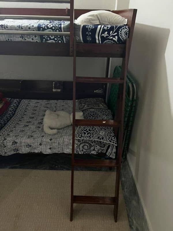 wooden bunk bed with mattress for sale 3x6 foot 1