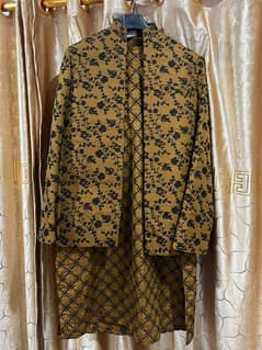 Men 3 pcs suit kurta+pajama+prince coat Only one time used