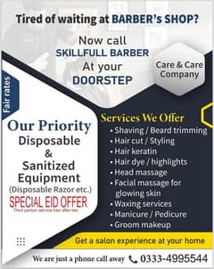 MEN GROOMING SERVICES AT HOME. SPECIAL EID DISOUNT.