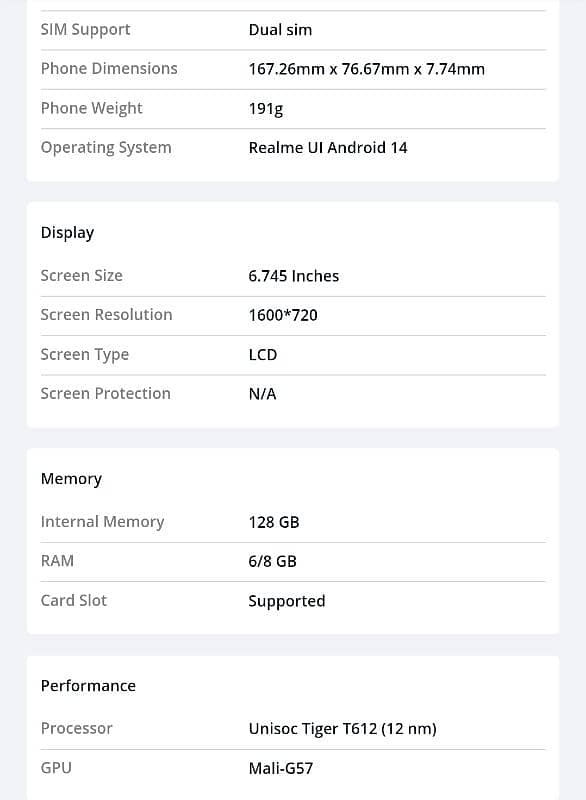 Realme C 63 128GB 0