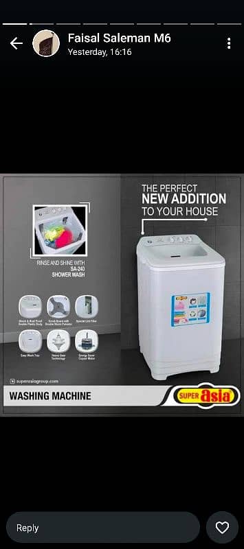 SuperAsia washing machine on installments 0