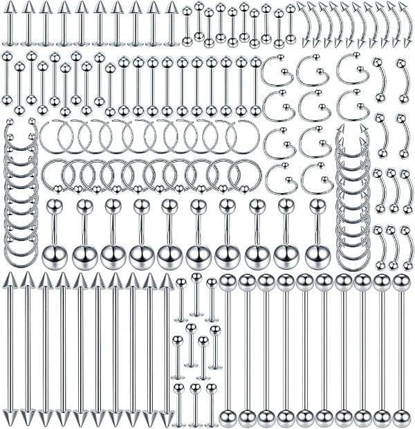 100+PCS Piercing Kit Jewelry Stainlessness steel 0