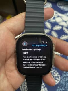 Apple Ultra Watch 49 mm Titanium with Midnight Ocean Band 100% Battery