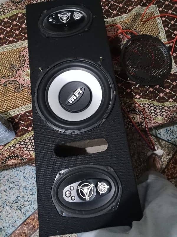 mehran car woofer box plus speakers 0