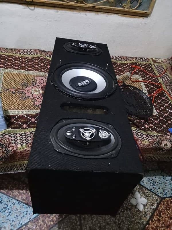 mehran car woofer box plus speakers 4