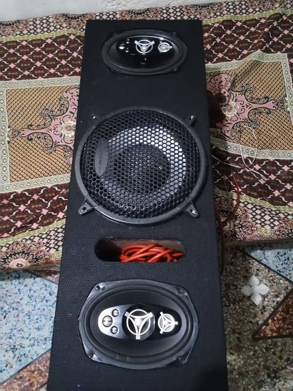 mehran car woofer box plus speakers 5