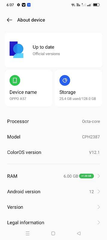 oppoA57 6GB Ram 4