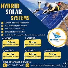 3 KW to 10 Kw Hybrid solar system